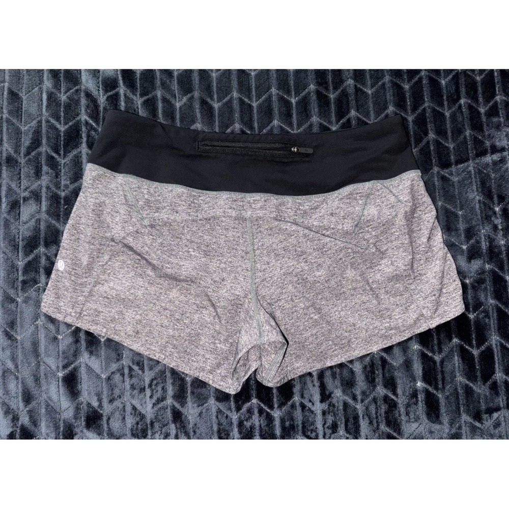 Lululemon Women's Run Time Shorts Athletic with Liner Black Gray Size 6